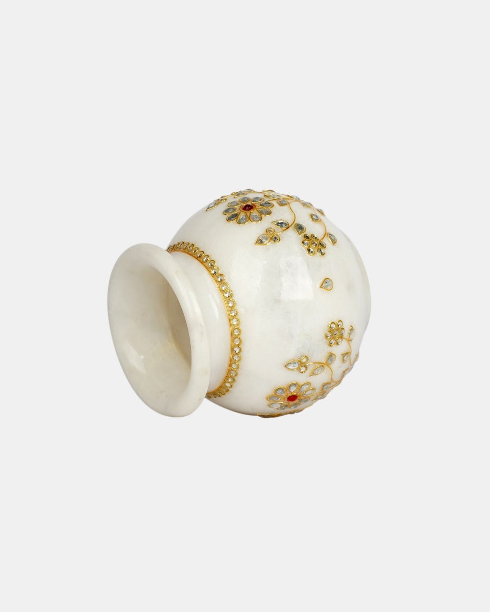 Marble Handcrafted Decorative Inlay Pot — false