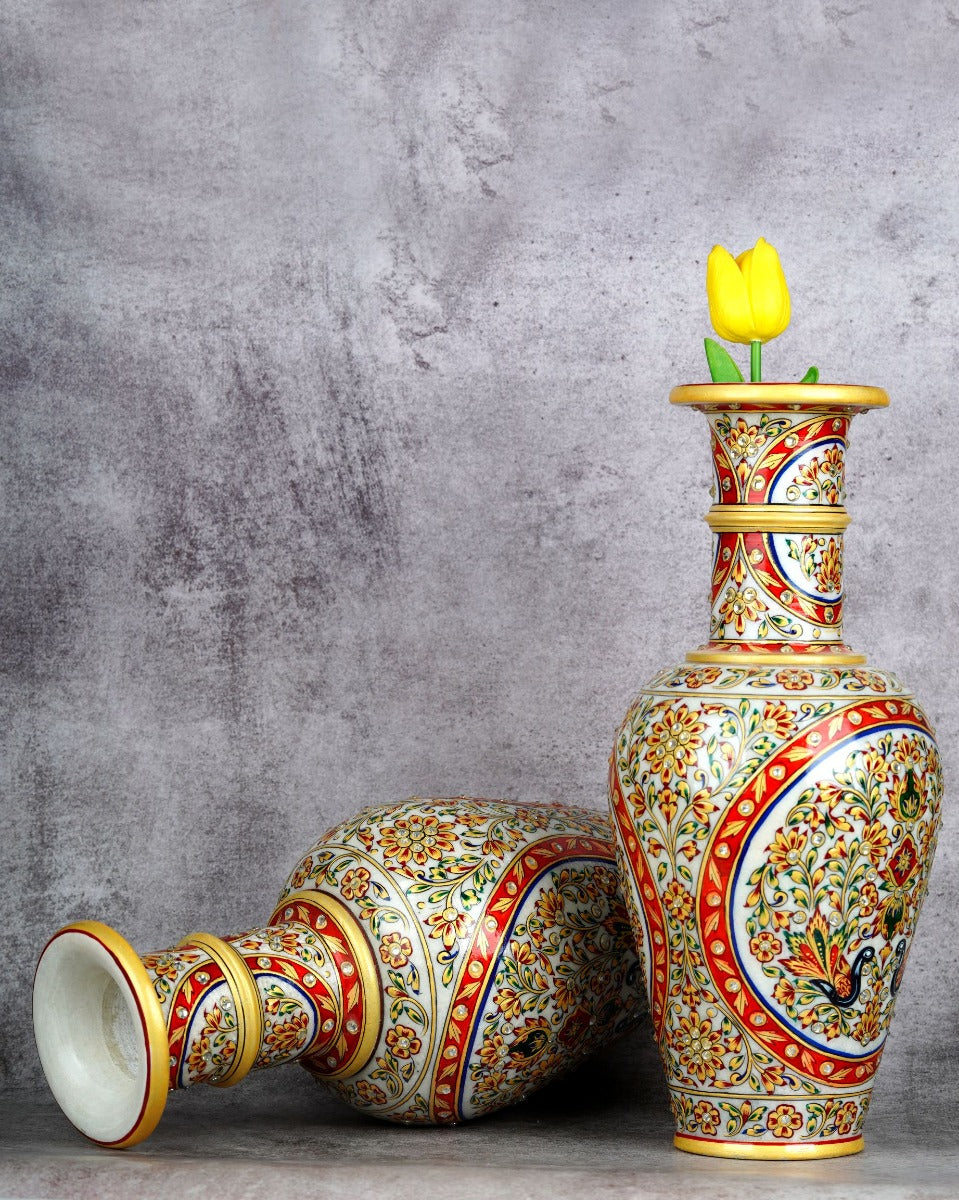 Handcrafted Marble Flower Vase 14 (One Piece) — false