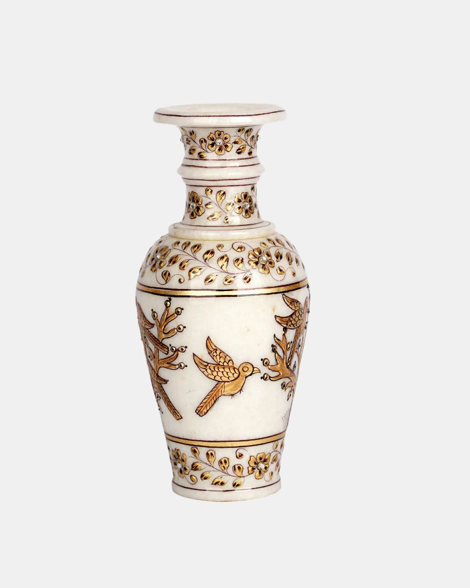 Marble Handcrafted Gold Inlay Vase — false