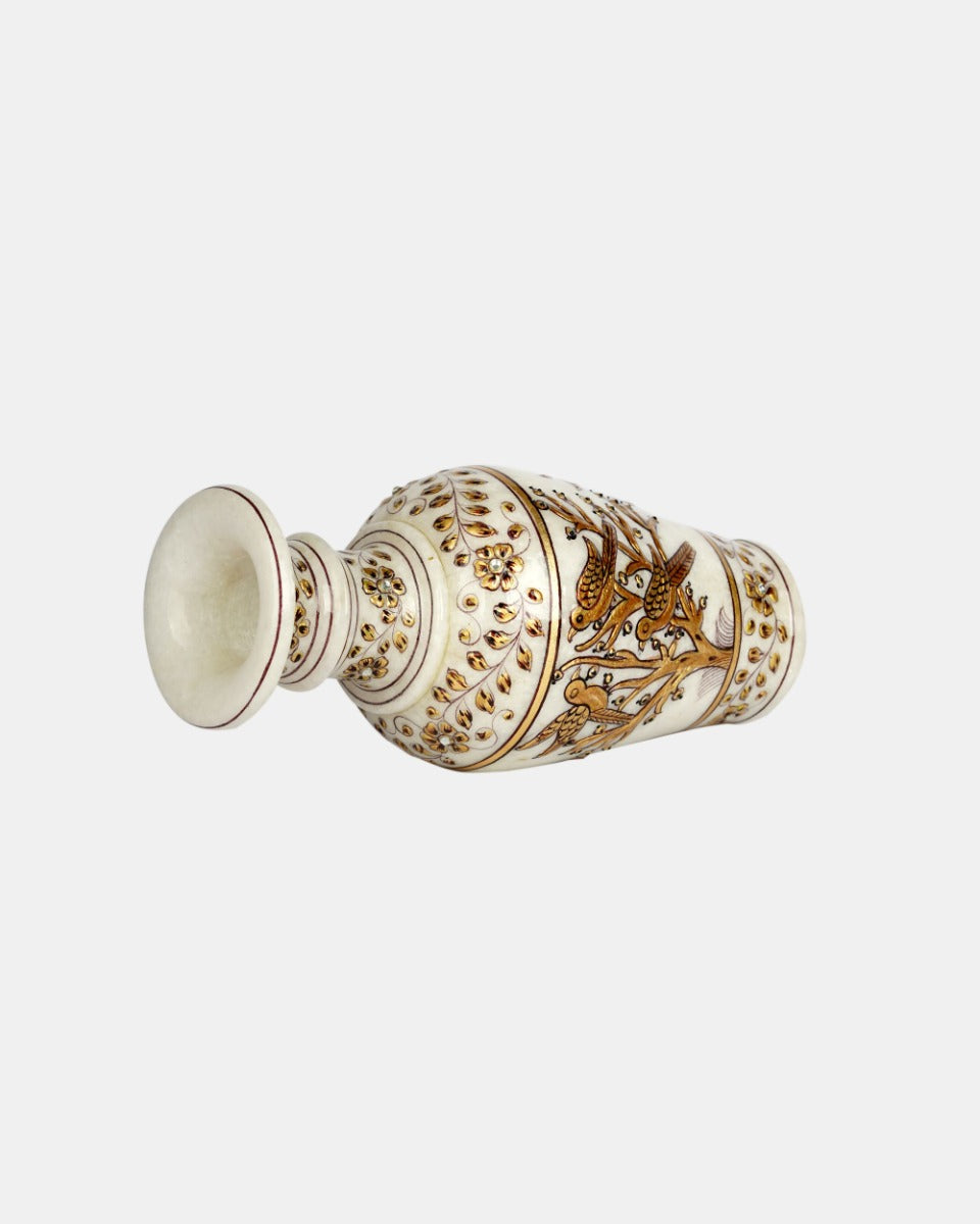 Marble Handcrafted Gold Inlay Vase — false