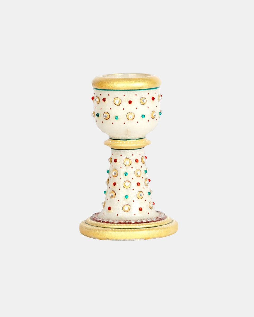 Marble Handcrafted Candle Stands Set of 2 — false