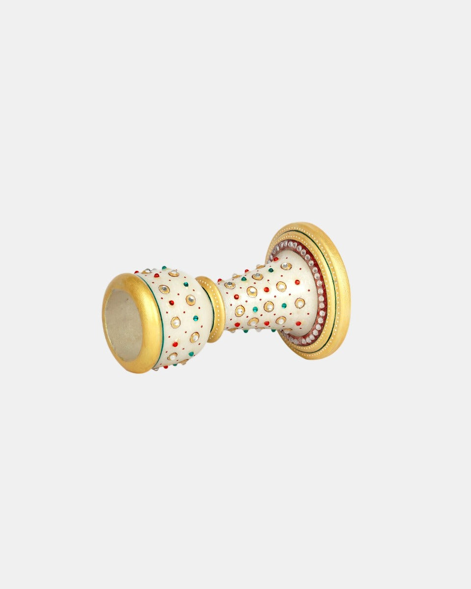 Marble Handcrafted Candle Stands Set of 2 — false