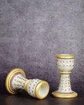 Marble Handcrafted Candle Stands Set of 2 — false
