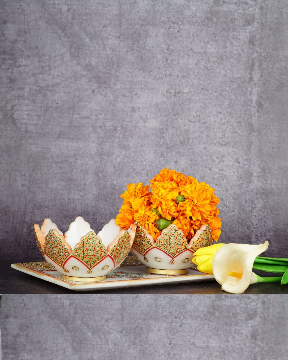 Marble Handcrafted Decorative Bowl Set — false