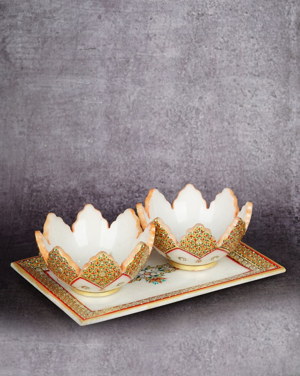 Marble Handcrafted Decorative Bowl Set — false