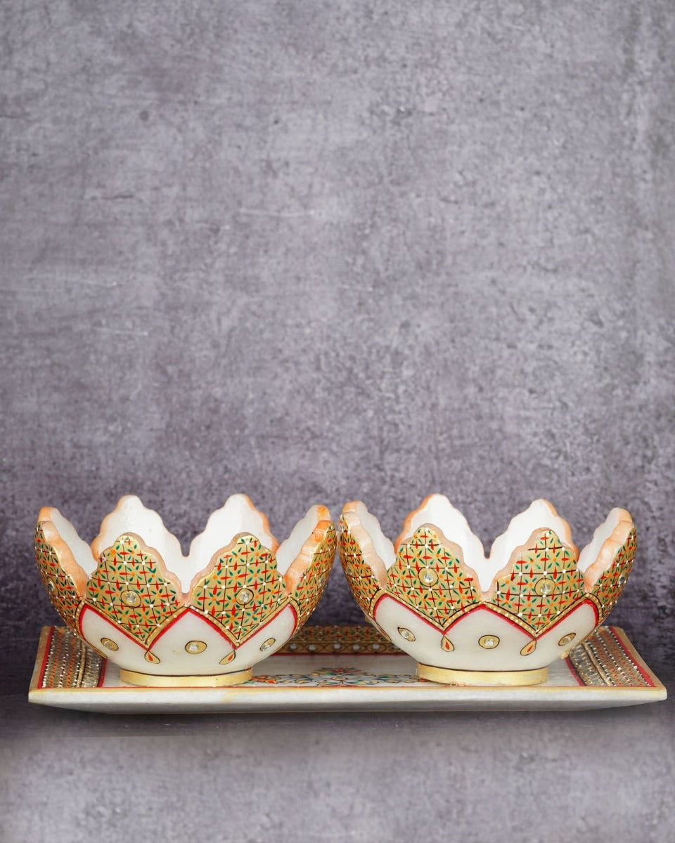 Marble Handcrafted Decorative Bowl Set — false