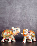 Marble Handcrafted Elephant Set of 2 — false