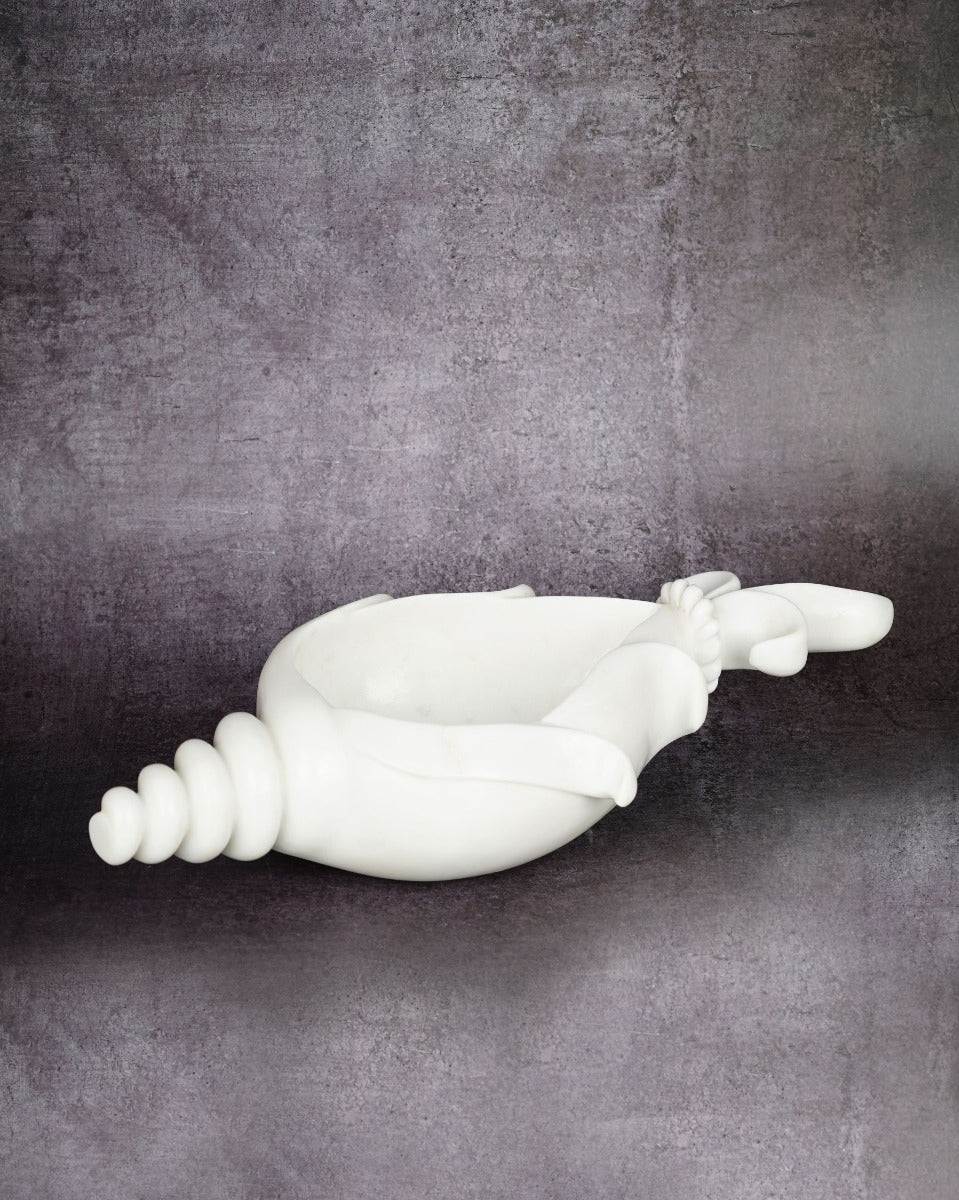 Marble Handcrafted Shell Shape Urli — false