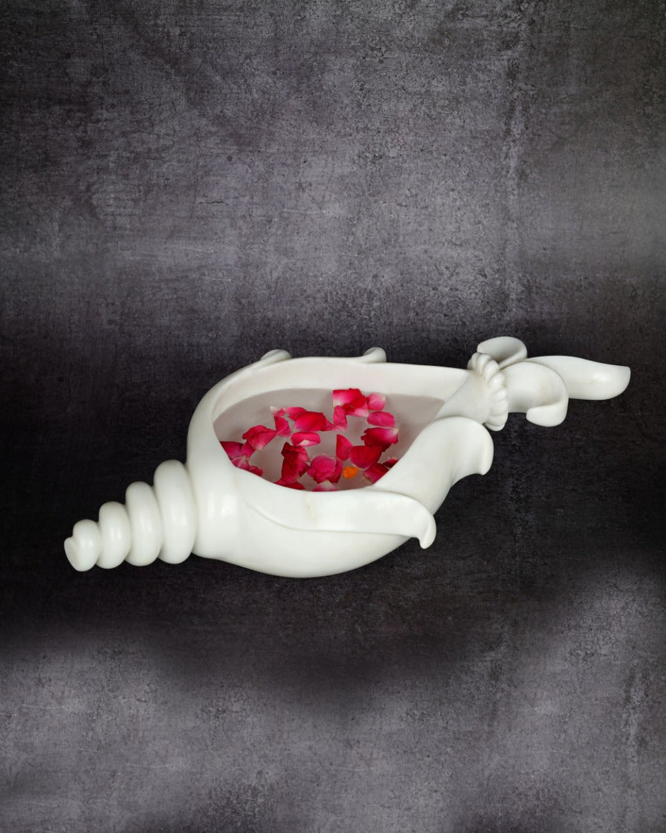 Marble Handcrafted Shell Shape Urli — false