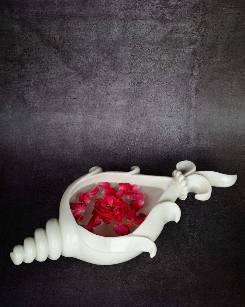Marble Handcrafted Shell Shape Urli — false