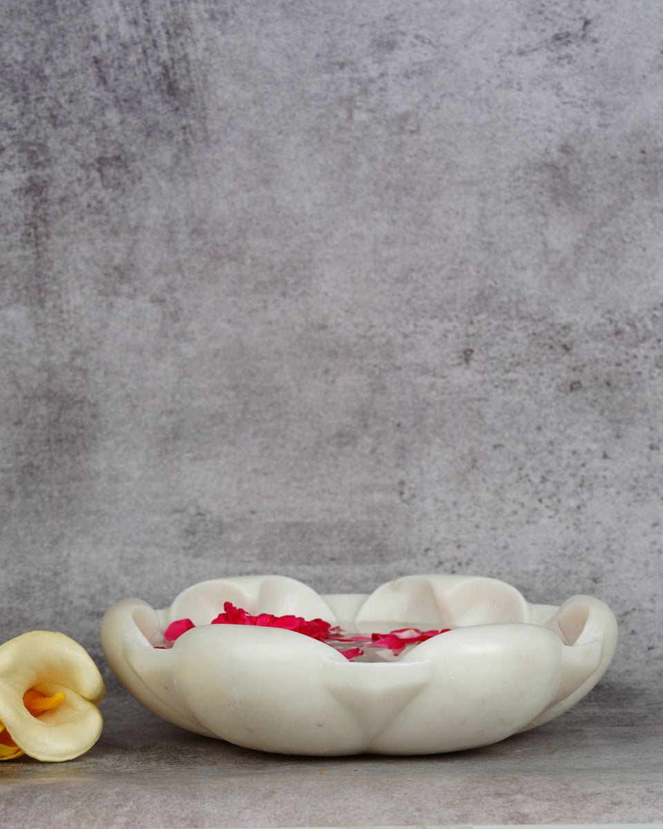 Handcrafted White Marble Urli — false