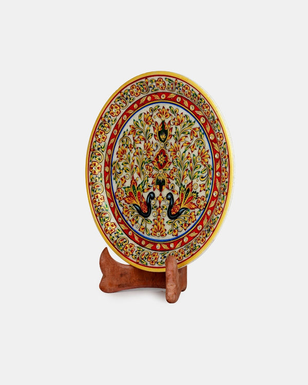 Marble Handcrafted Decorative Plate with Stand — false