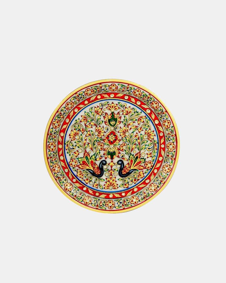 Marble Handcrafted Decorative Plate with Stand — false