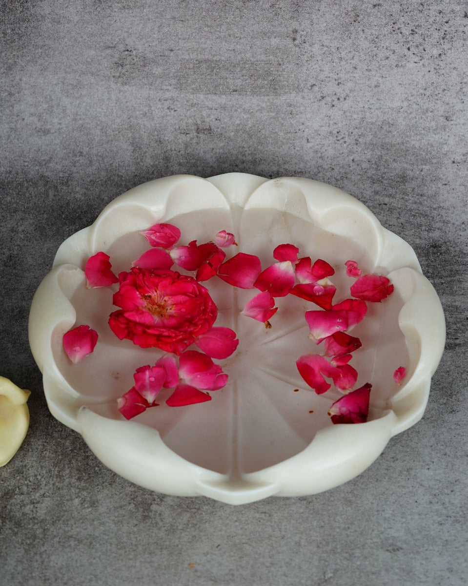 Handcrafted White Marble Urli — false