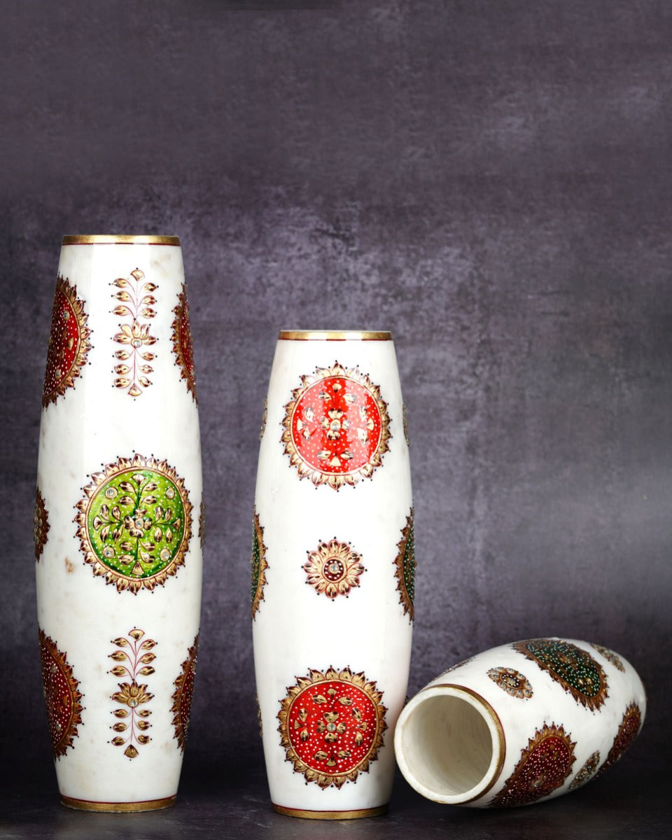 Marble Handcrafted Vases Set of 3 — false