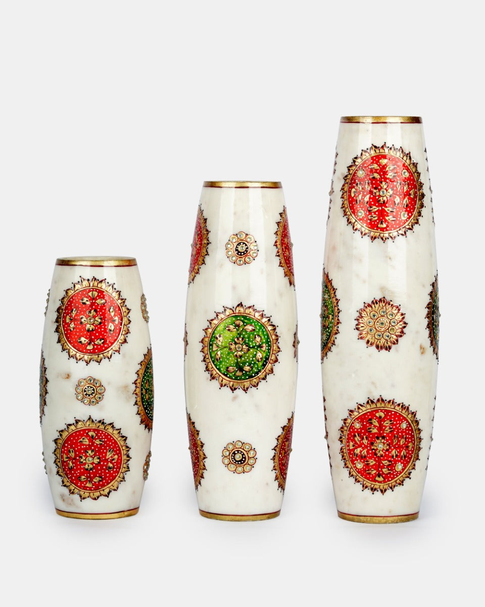 Marble Handcrafted Vases Set of 3 — false