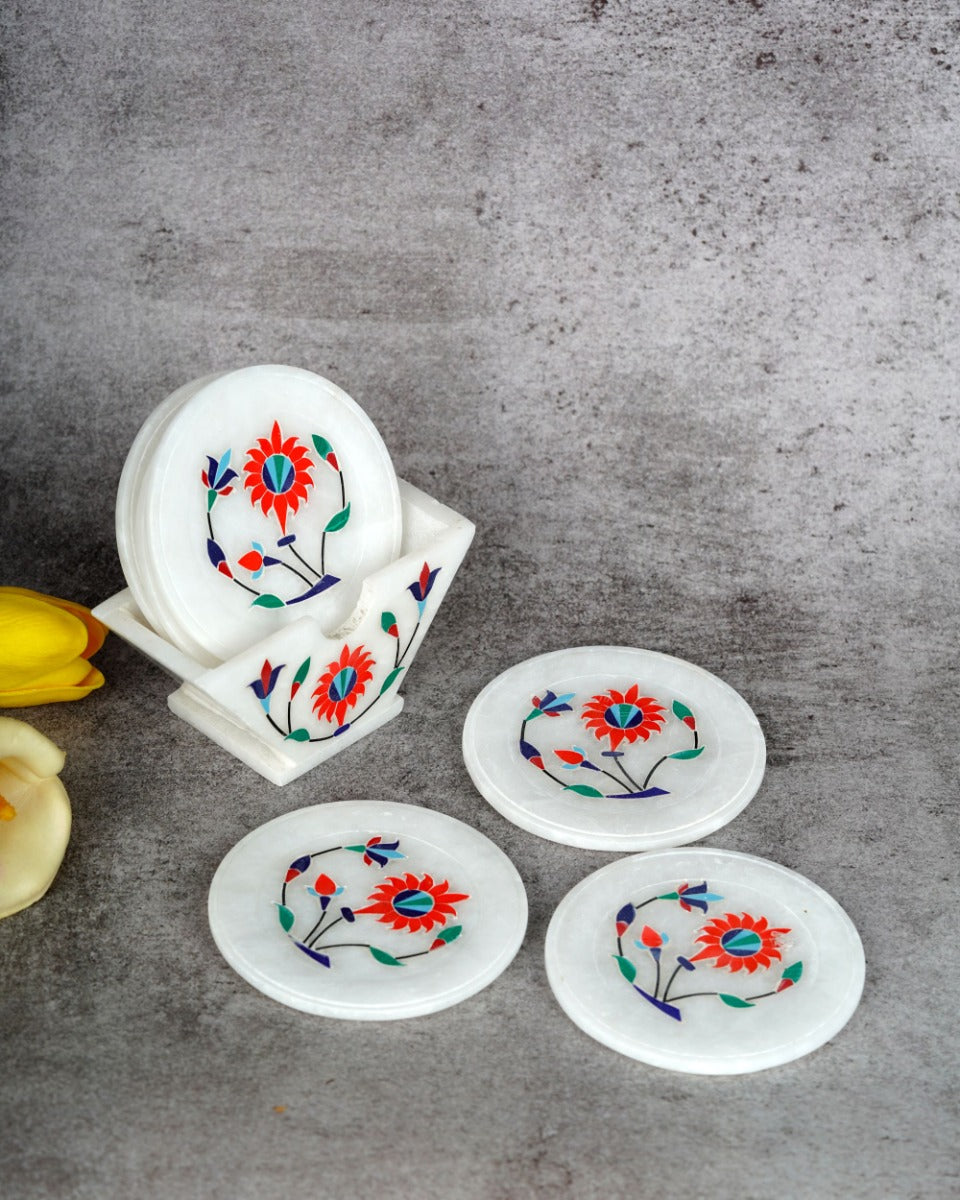Marble Handcrafted Inlay Coasters — false