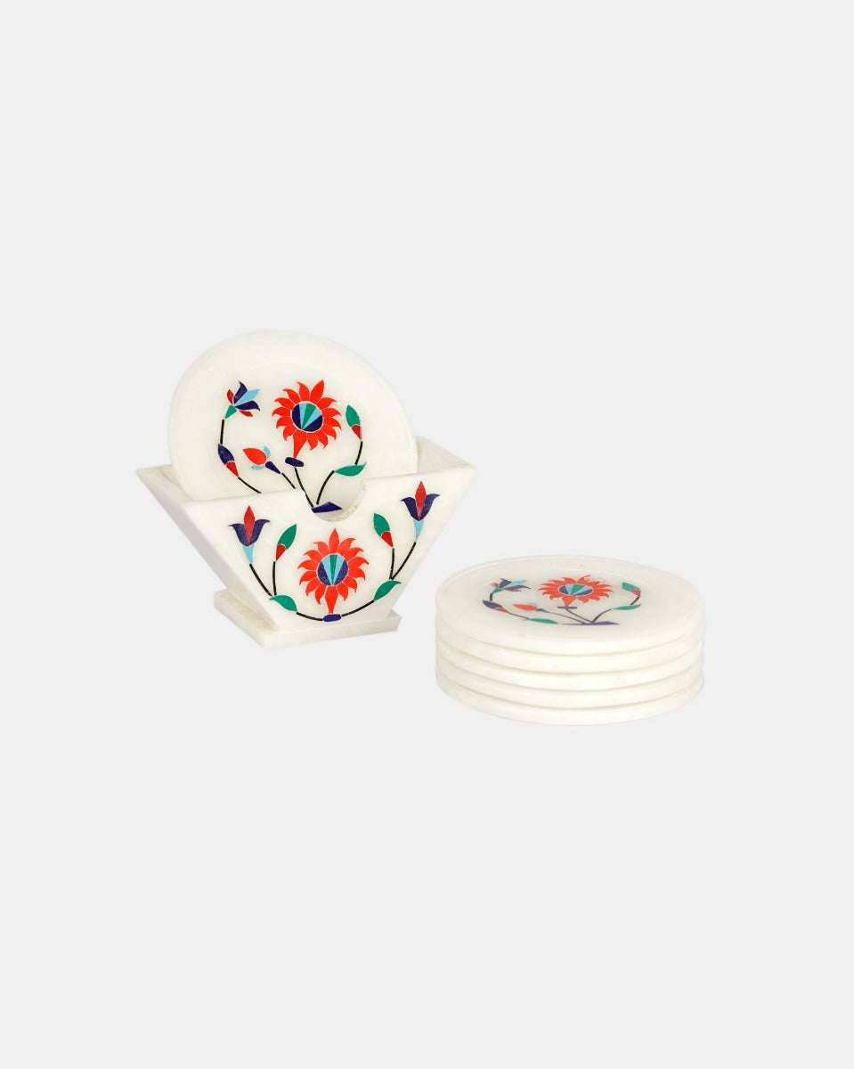 Marble Handcrafted Inlay Coasters — false