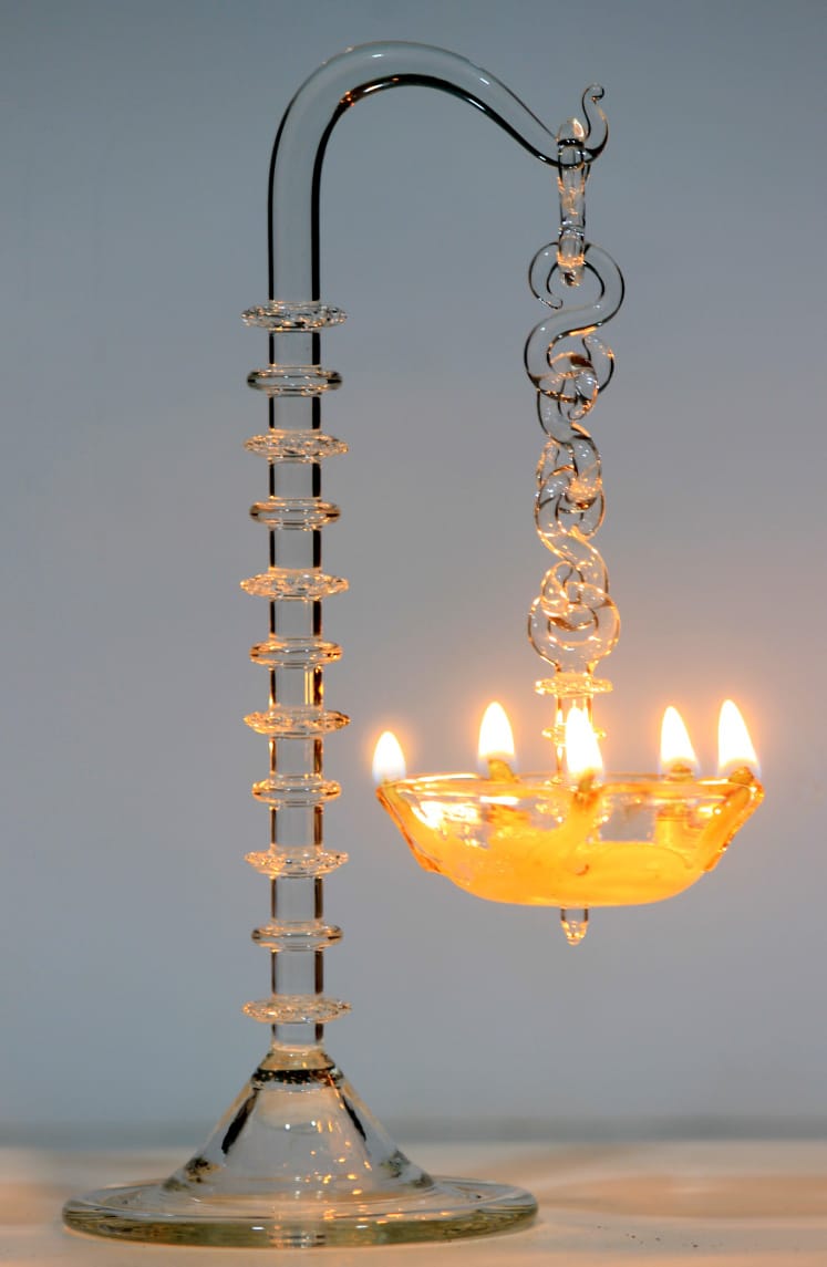 Crystal Handcrafted One Sided Swinging Lamp — false