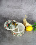 Hand Carved Marble Inlay Container with Partition — false
