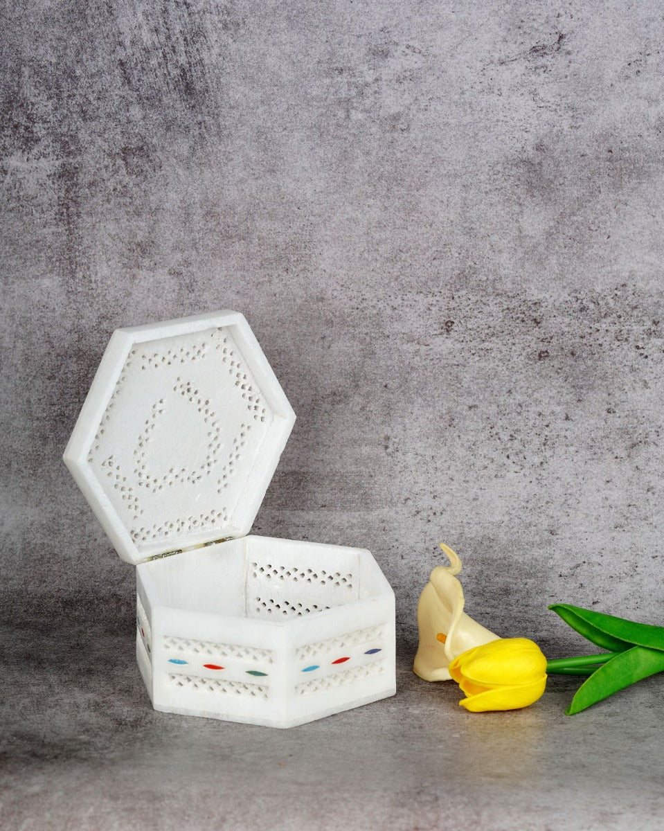 Marble Handcrafted Inlay Utility Box — false