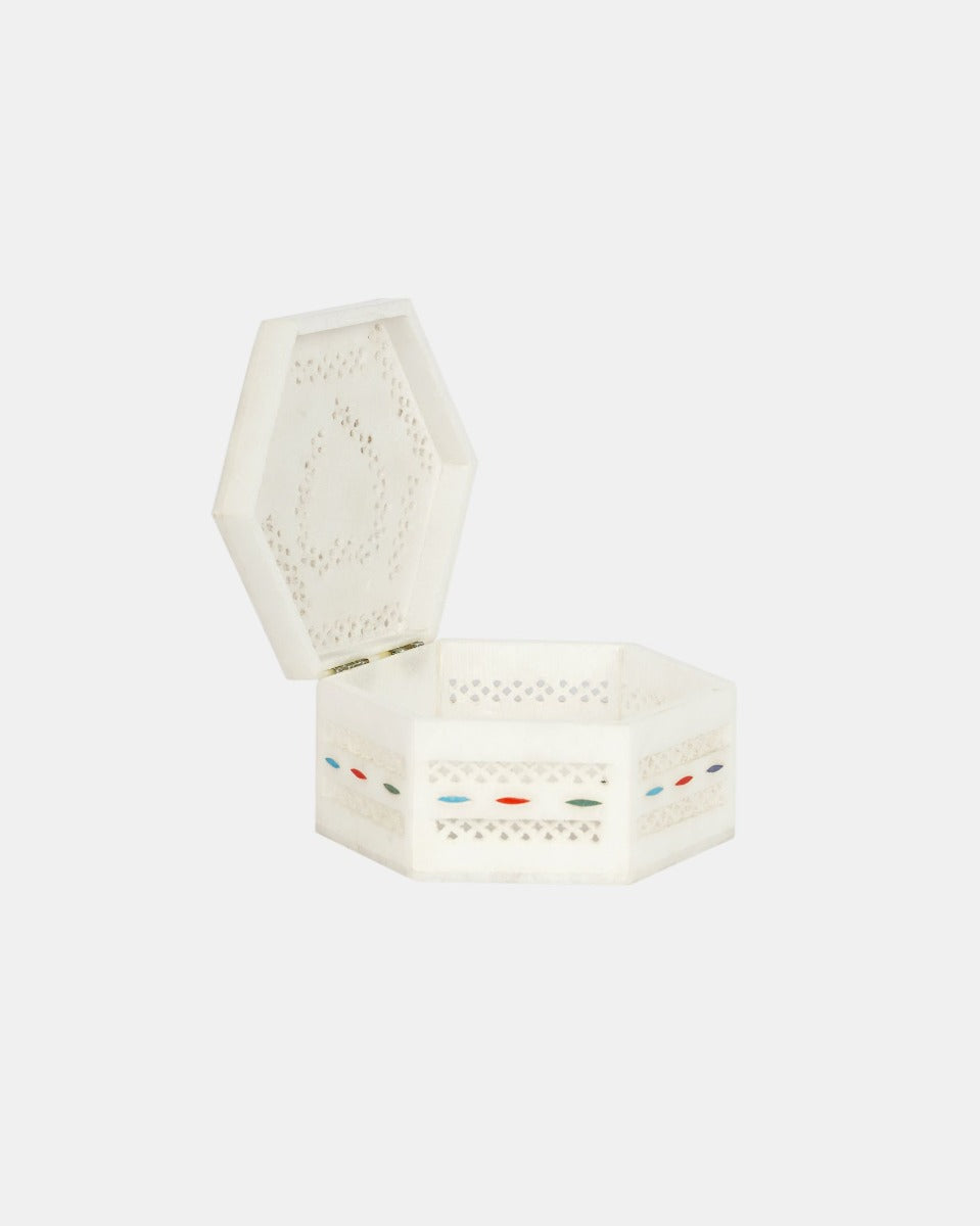 Marble Handcrafted Inlay Utility Box — false