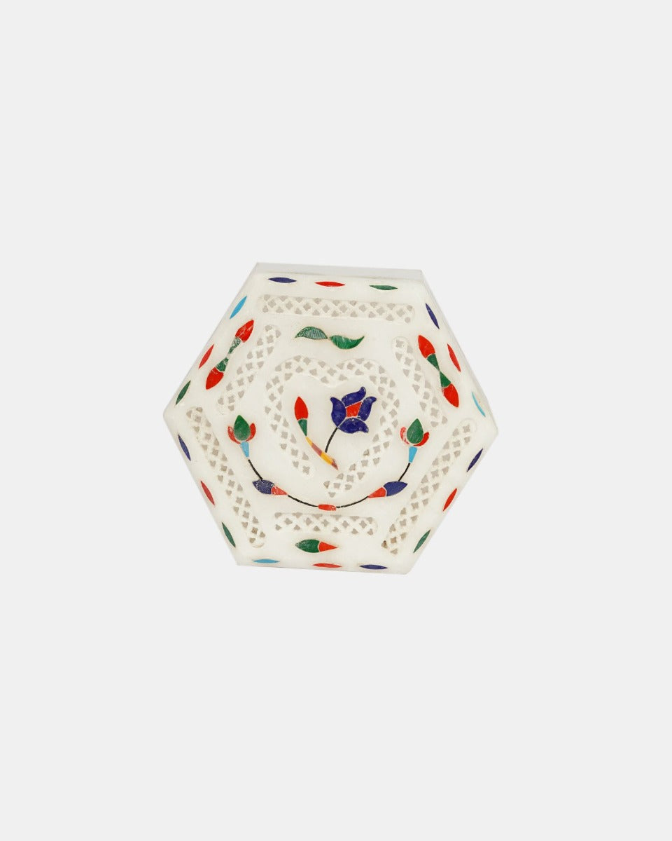 Marble Handcrafted Inlay Utility Box — false