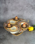Handcrafted Marble Bowls with Stand — 9 inch