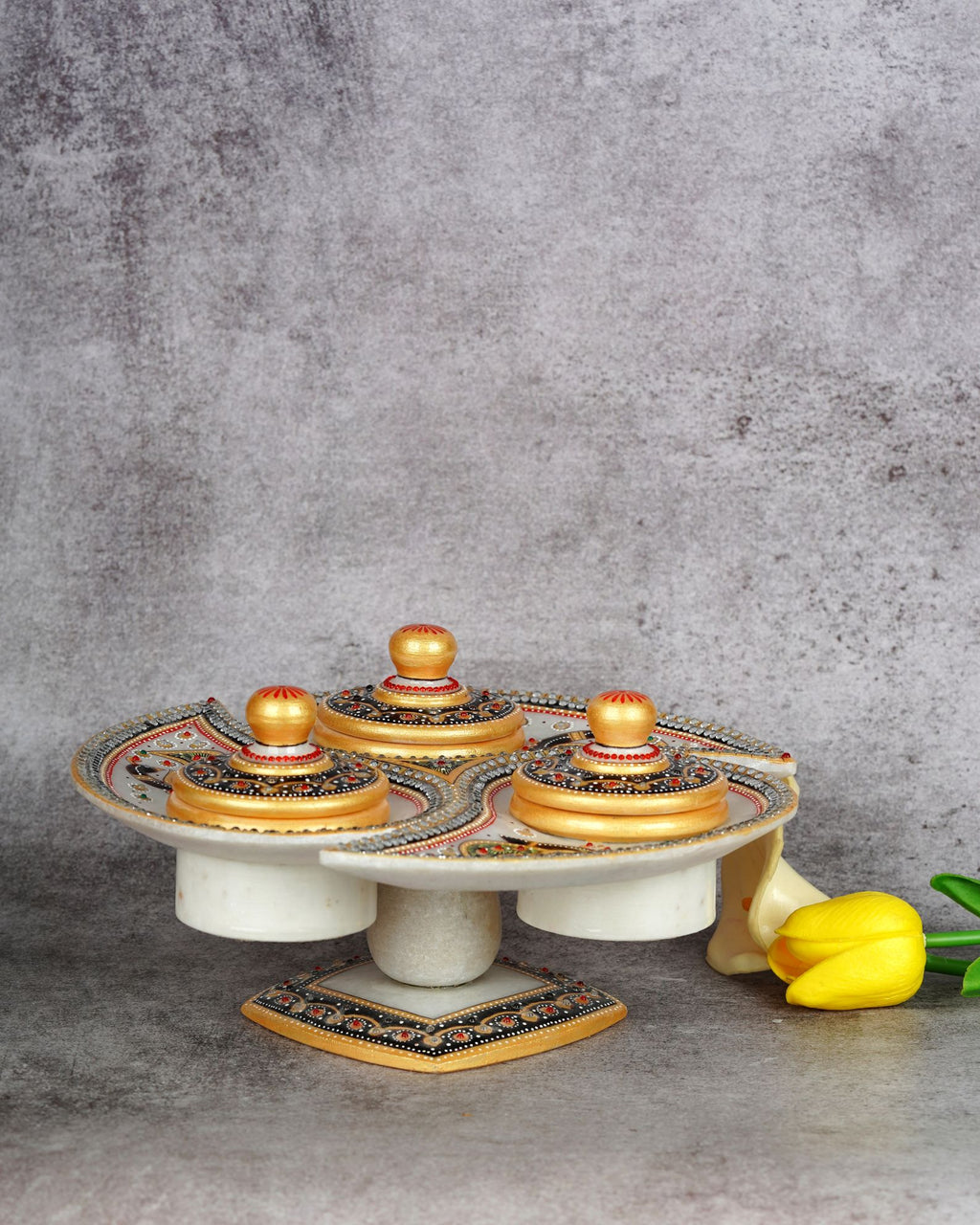 Handcrafted Marble Bowls with Stand — 11 inch