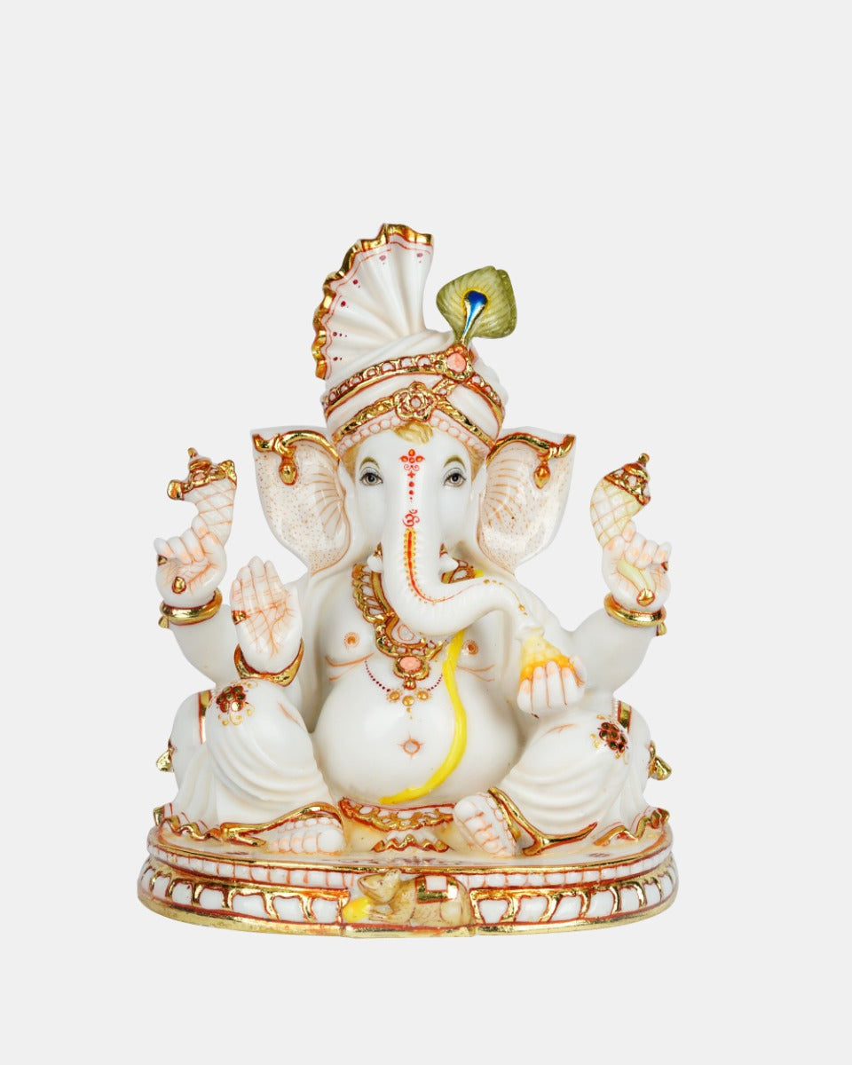Marble Handcrafted Lord Ganesh Figurine — false