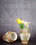 Marble Handcrafted Meenakari Work Vase 1pc — false