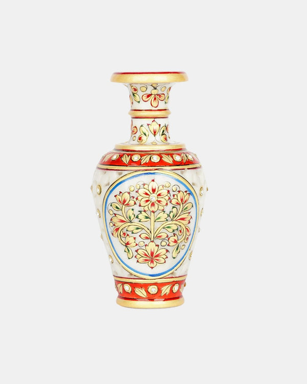 Marble Handcrafted Decorative Meenakari Work Vase — false