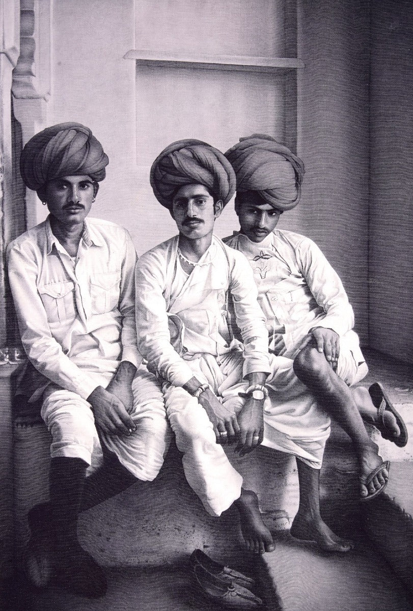 Canvas Painting of Rajasthani Men (unframed) — false