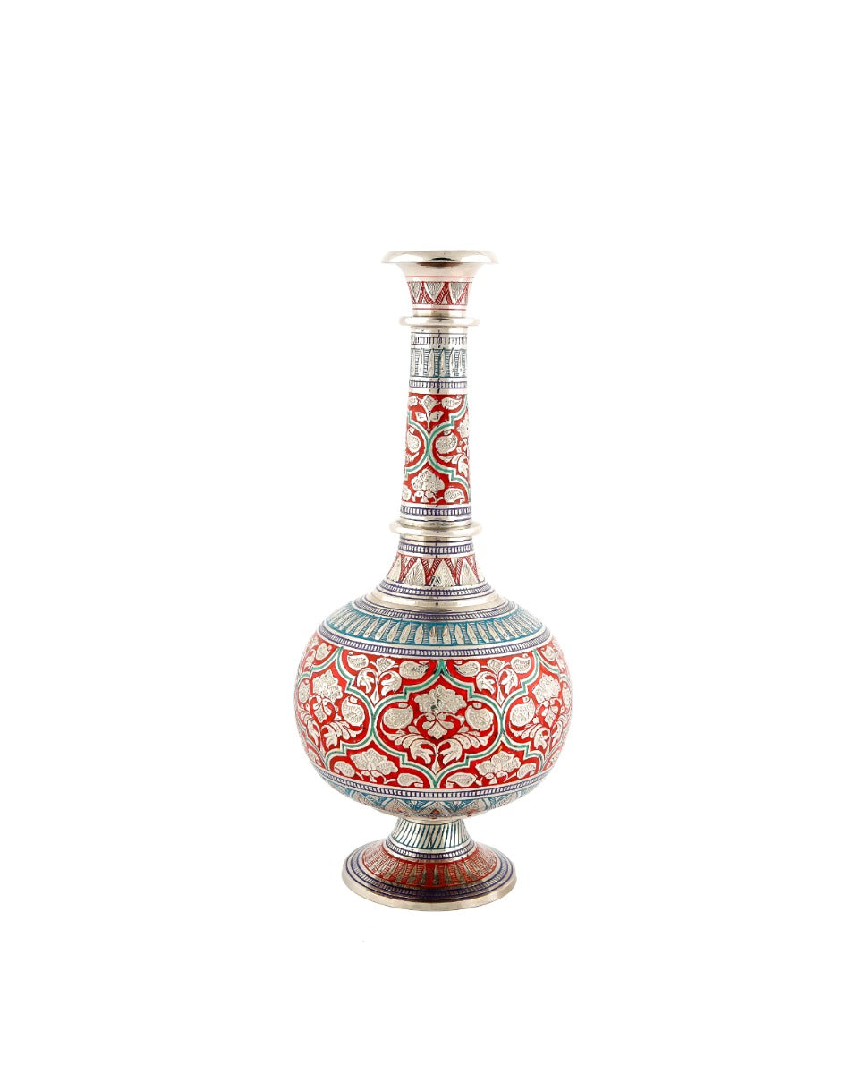 Handcrafted Brass Surahi with Long Narrow Neck — false