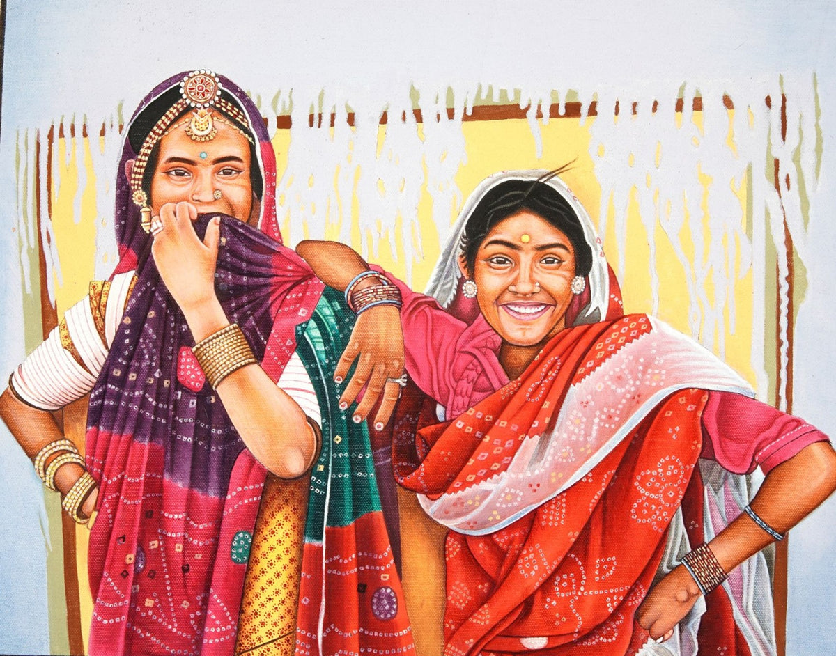 Two Women Canvas Painting (unframed) — false