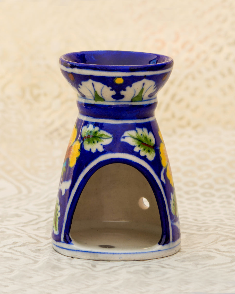 Blue Pottery- Handcrafted Aroma Candle Stand(Blue) — false