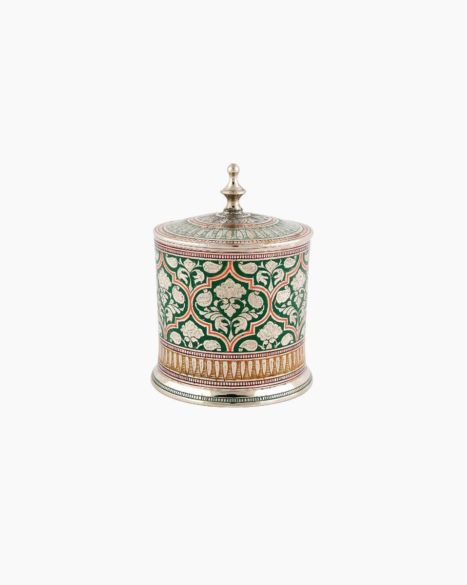 Handcrafted Brass Jar With Lid — false
