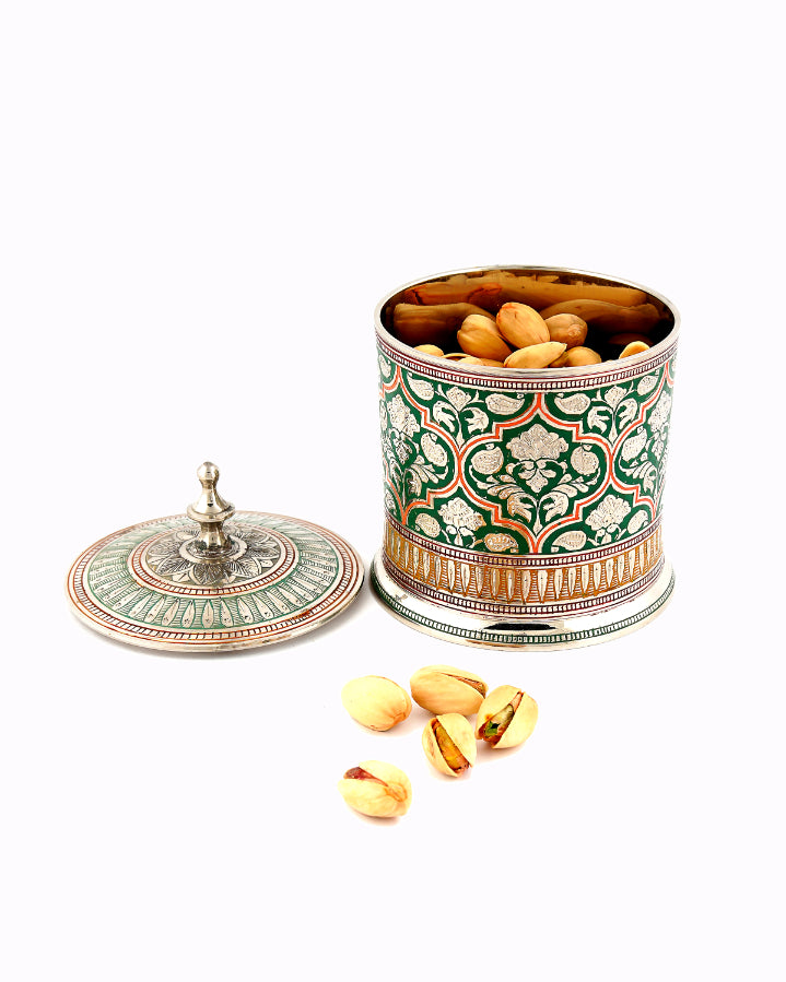 Handcrafted Brass Jar With Lid — false