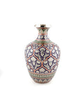 Brass Handcrafted Bottle Design Pot — Red, 6 inch