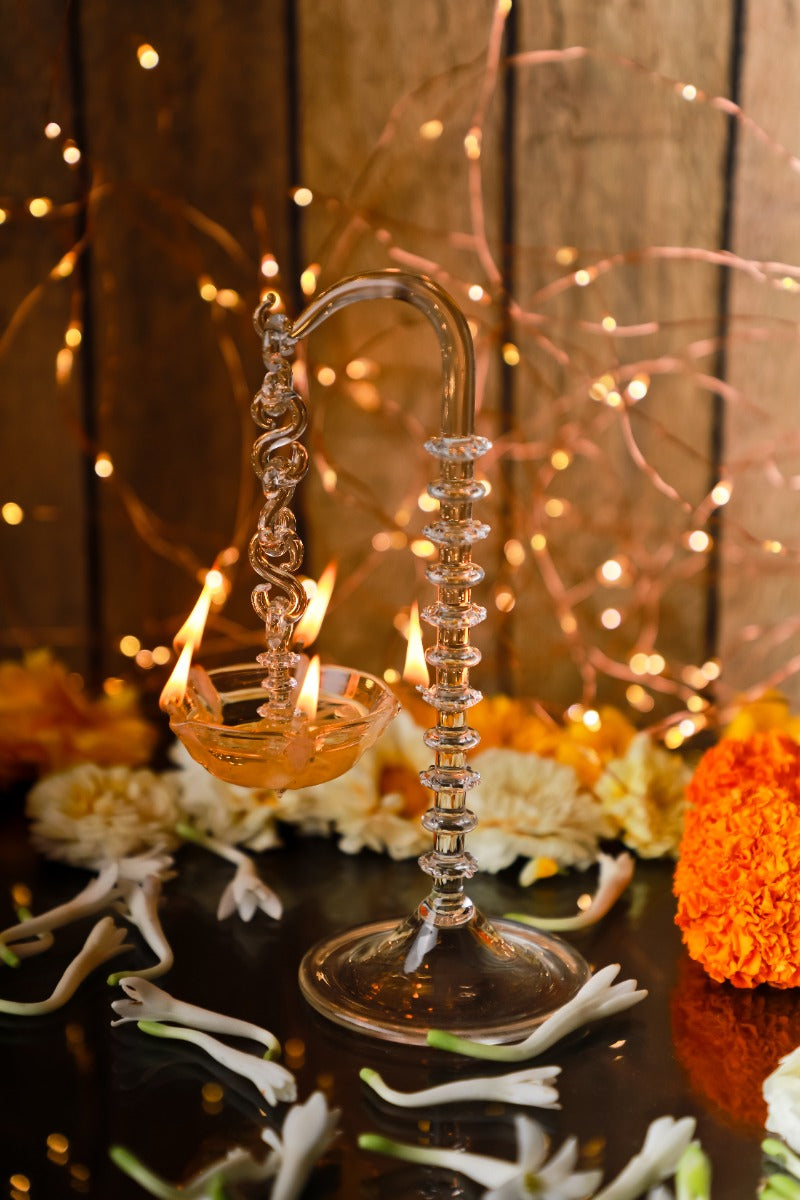 Crystal Handcrafted One Sided Swinging Lamp — false