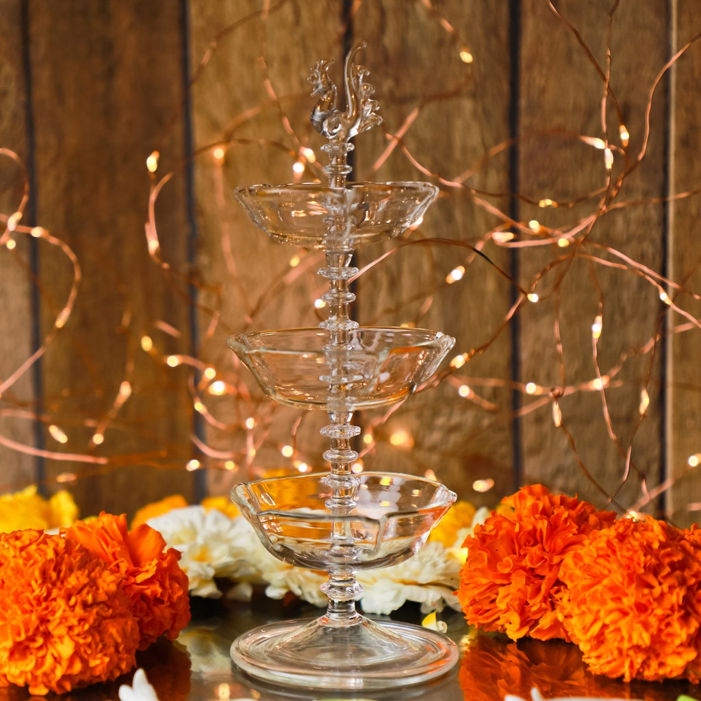 Handcrafted Trio Oil Lamp — false