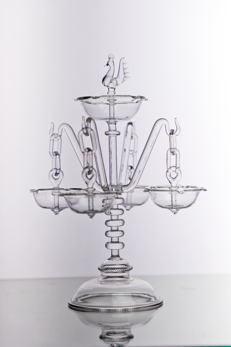 Crystal Handcrafted Four Sided Swinging Oil Lamp — false