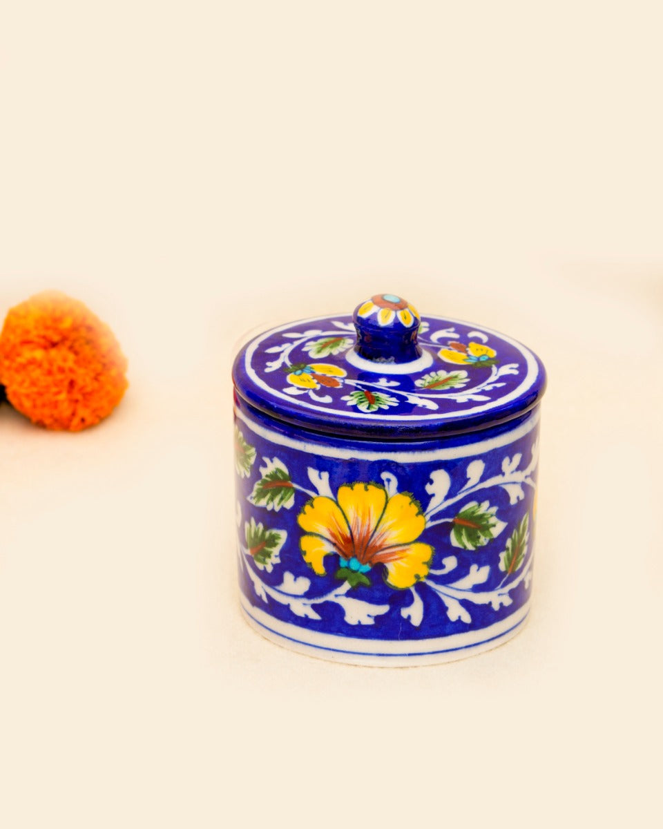 Blue Pottery - Handcrafted Blue Cotton Jar — false