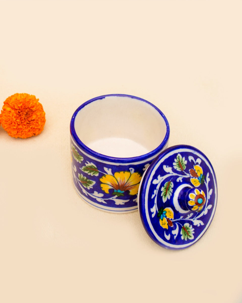 Blue Pottery - Handcrafted Blue Cotton Jar — false
