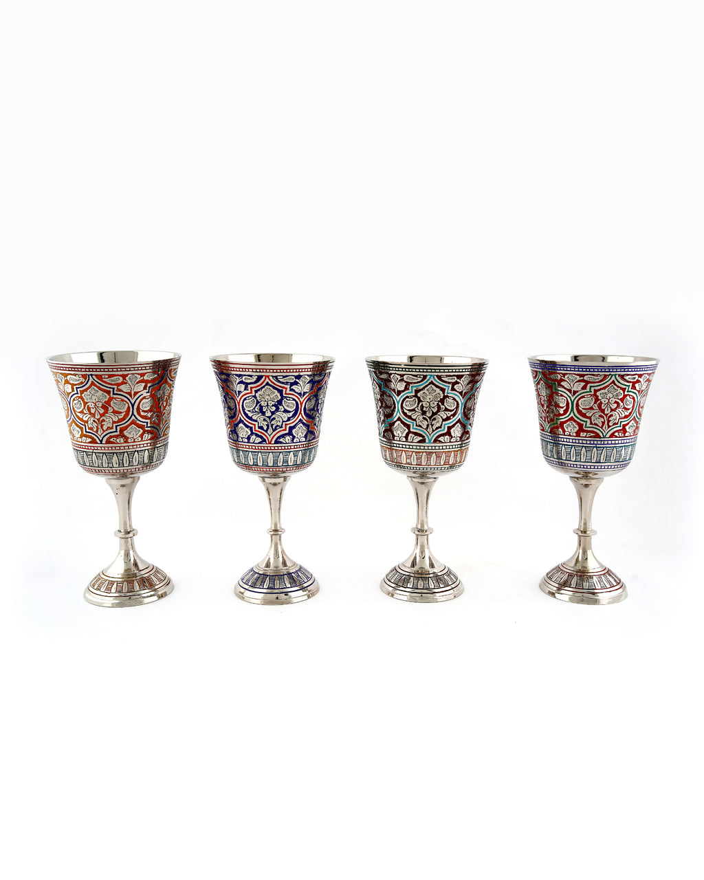 Handcrafted Brass Goblet — Blue