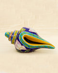 Handcrafted Shank with Lotus Print Design-Blue Pottery — false