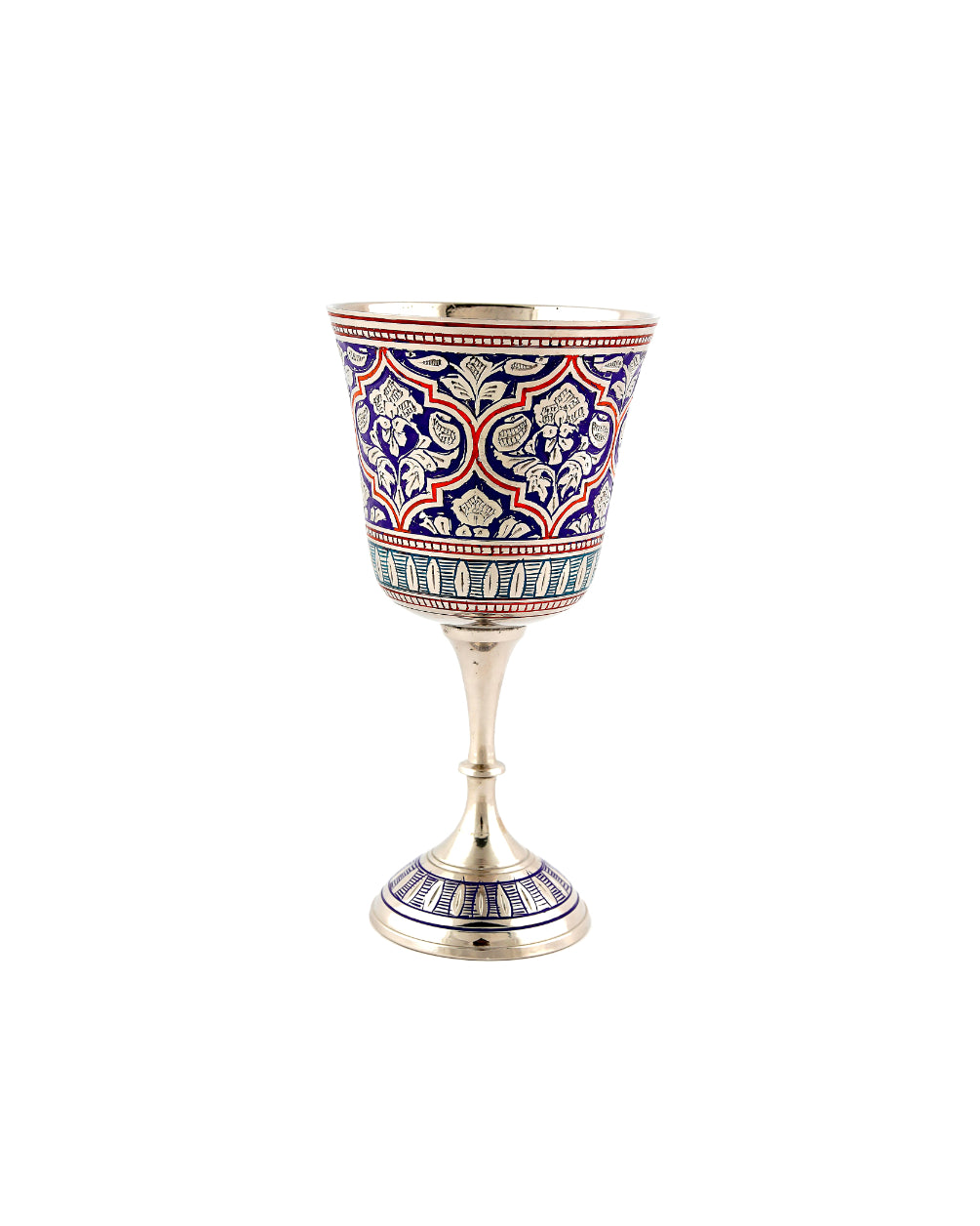 Handcrafted Brass Goblet — Blue