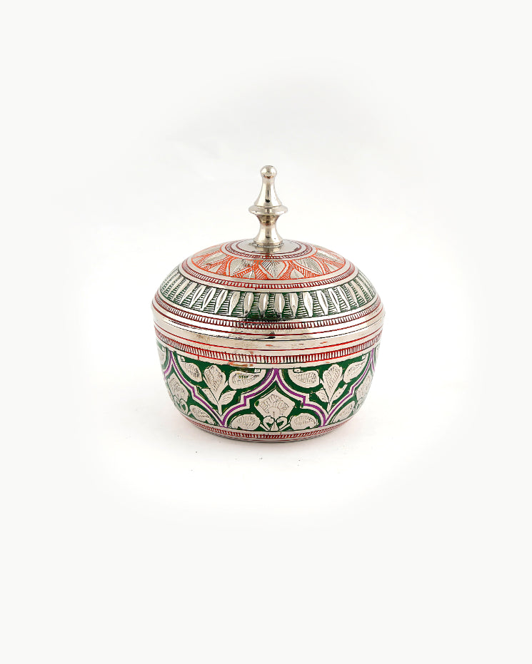 Brass Handcrafted Powder Box Round — false