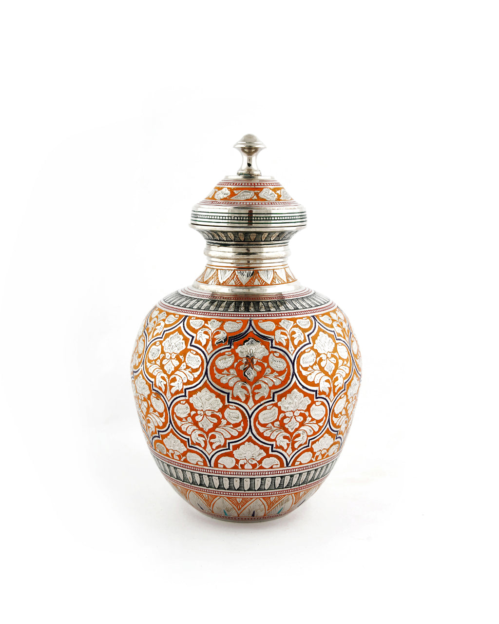 Brass Handcrafted Kalash Red — 6 inch
