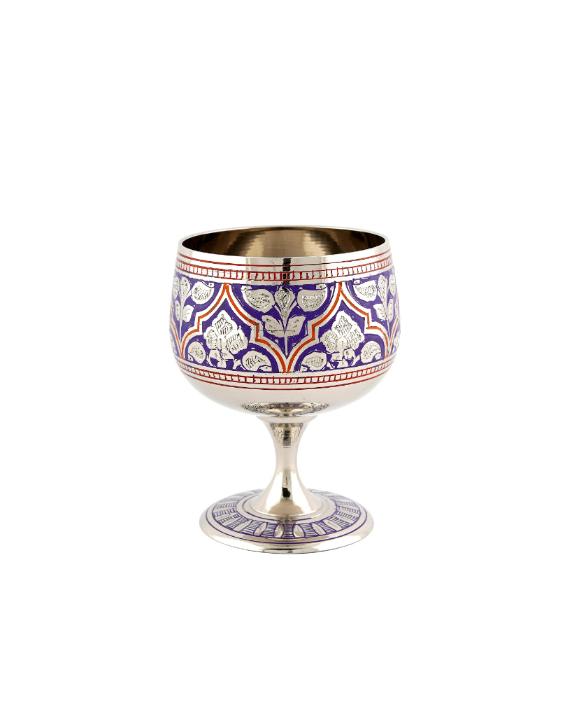 Brass Handcrafted Goblet 5" — Red